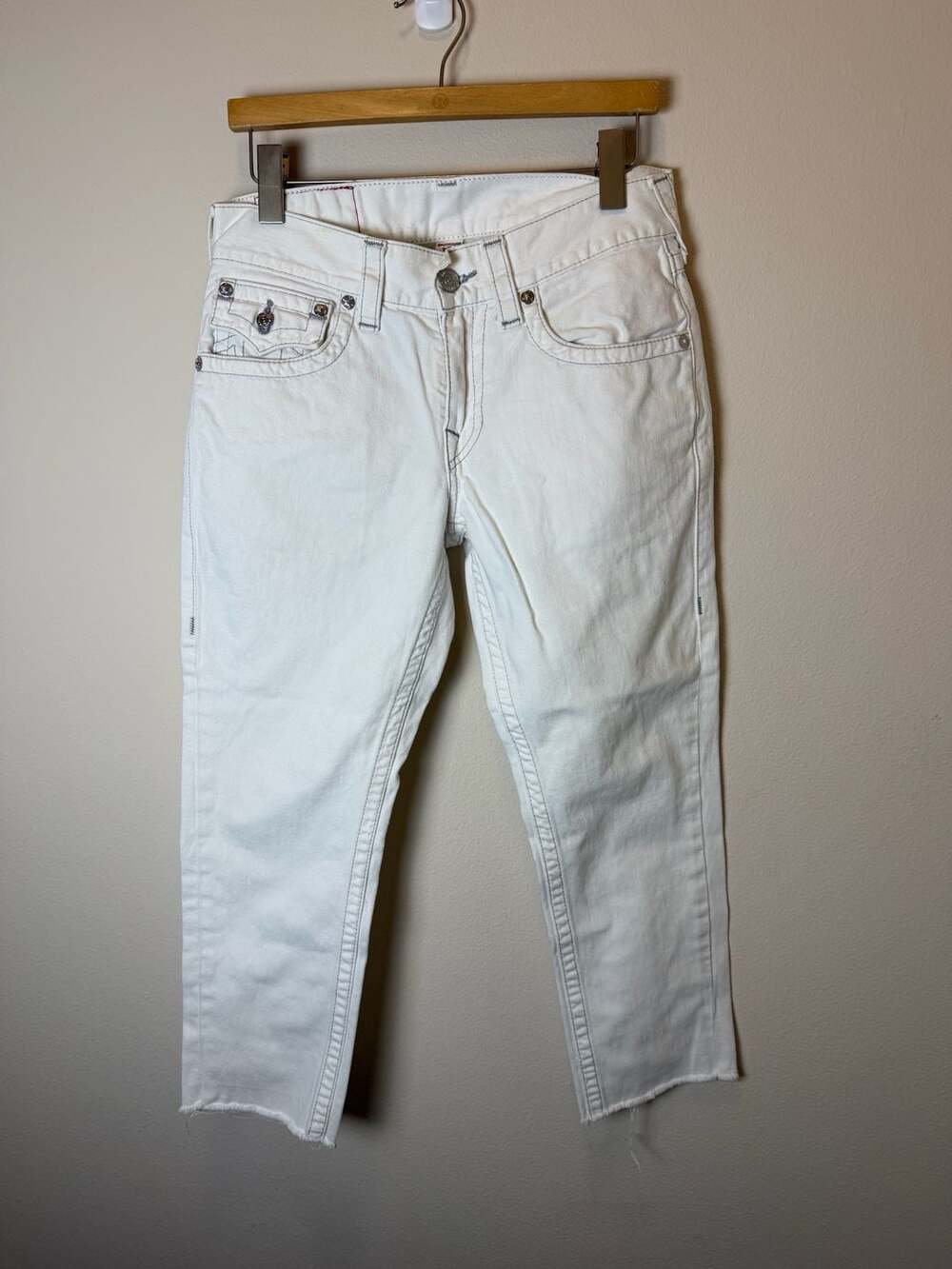 True Religion White Straight Leg Jeans Size 30
